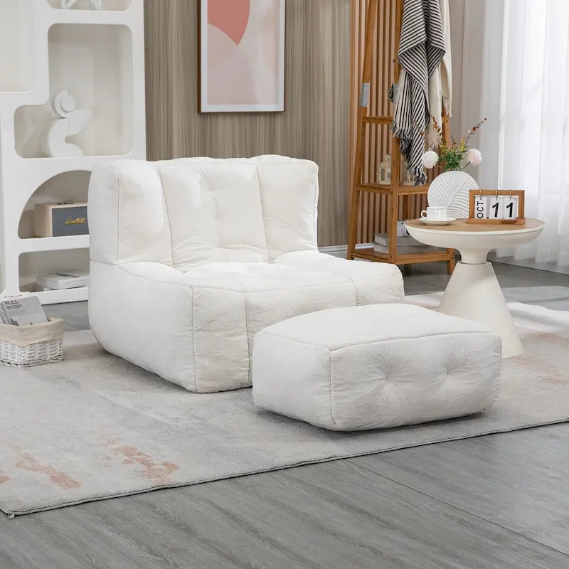 Moderna poltrona reclinabile per adulti con memory foam ad alta densità e 1 poggiapiedi per camera da letto e sala lettura