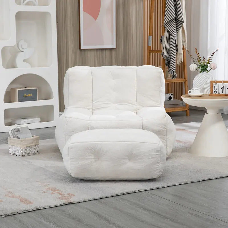 Moderna poltrona reclinabile per adulti con memory foam ad alta densità e 1 poggiapiedi per camera da letto e sala lettura