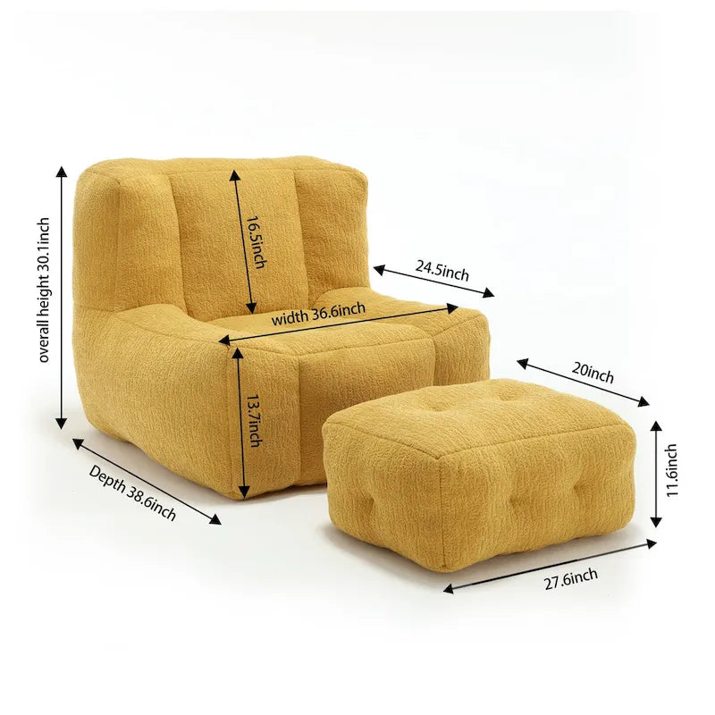 Moderna poltrona reclinabile per adulti con memory foam ad alta densità e 1 poggiapiedi per camera da letto e sala lettura