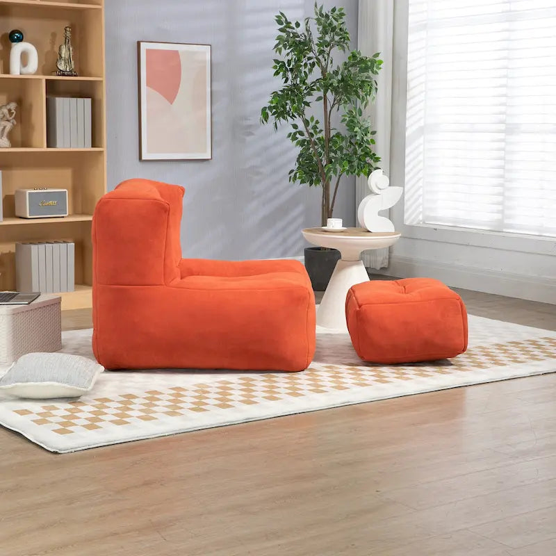 Moderna poltrona reclinabile per adulti con memory foam ad alta densità e 1 poggiapiedi per camera da letto e sala lettura