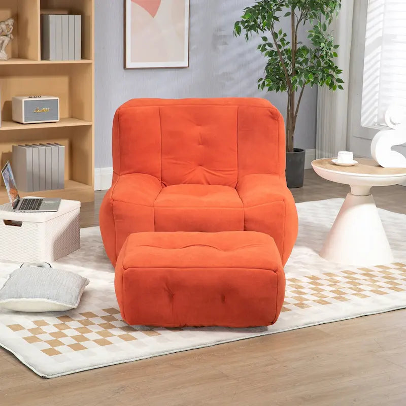 Moderna poltrona reclinabile per adulti con memory foam ad alta densità e 1 poggiapiedi per camera da letto e sala lettura