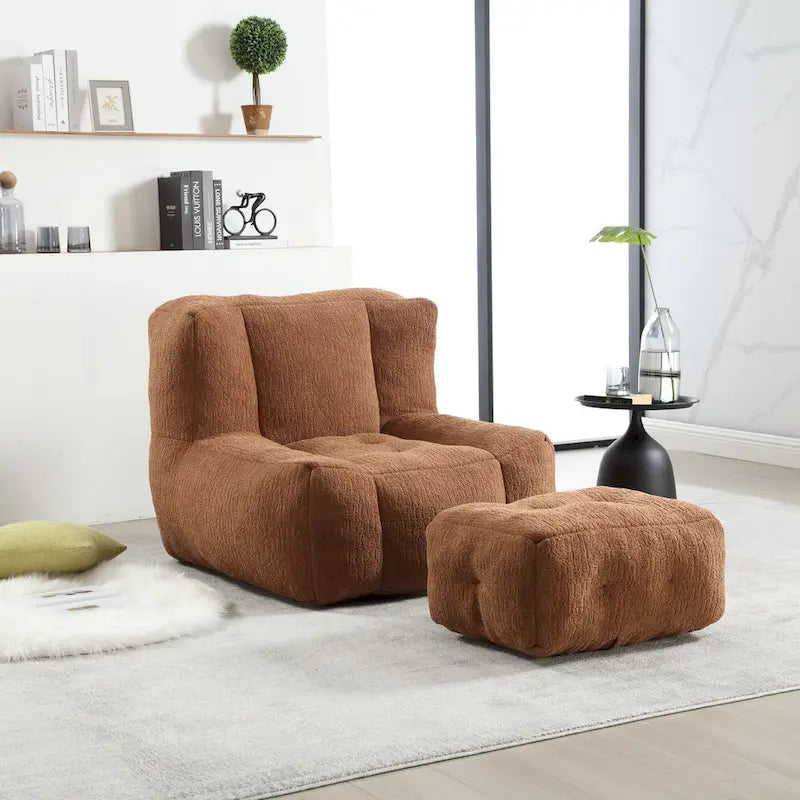 Moderna poltrona reclinabile per adulti con memory foam ad alta densità e 1 poggiapiedi per camera da letto e sala lettura