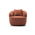 Poltrona a botte girevole a 360° rivestita in tessuto moderna arancione 34.6 con struttura in legno massello