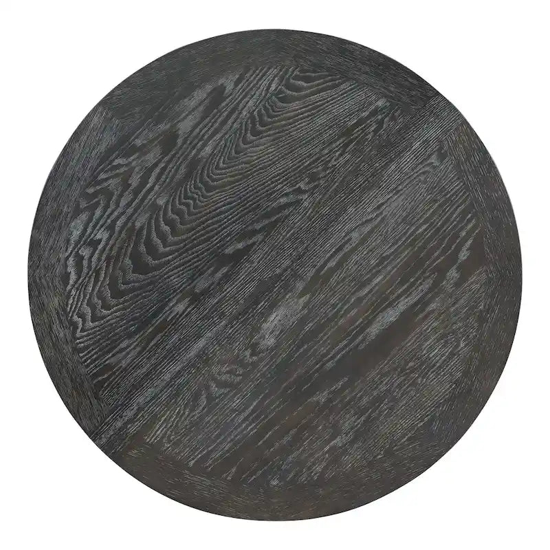 Set da pranzo in legno nero da 5 pezzi con tavolo rotondo allungabile e 4 sedie