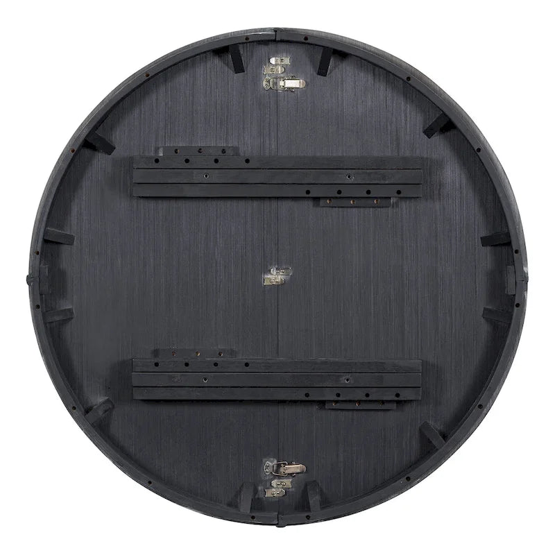 Set da pranzo in legno nero da 5 pezzi con tavolo rotondo allungabile e 4 sedie
