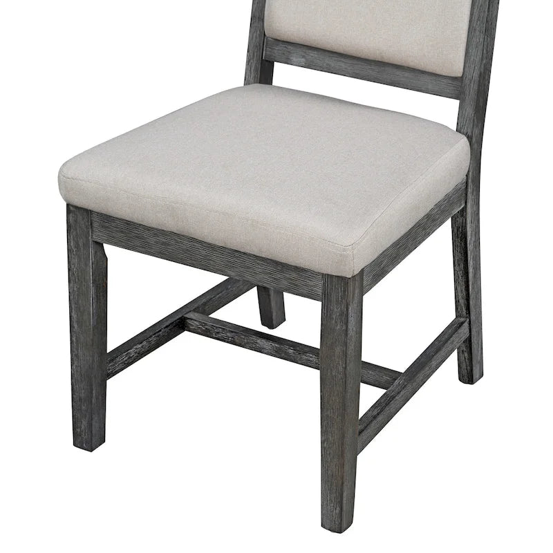 Set da pranzo in legno nero da 5 pezzi con tavolo rotondo allungabile e 4 sedie