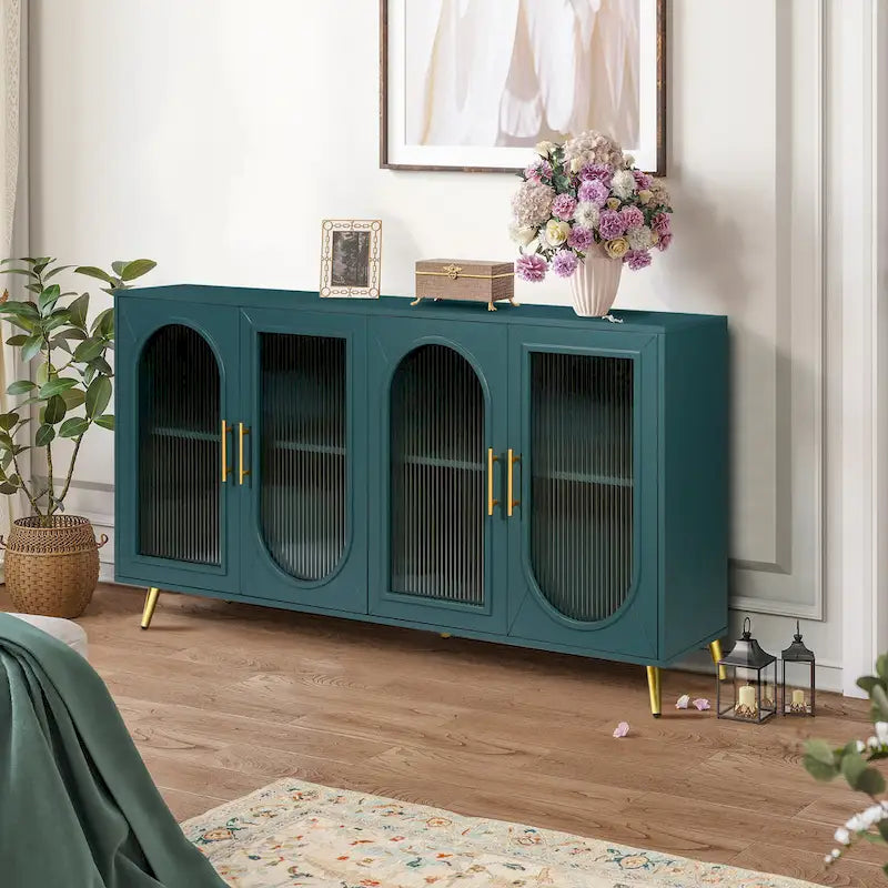 Mobile TV in Legno con Mobiletto e Ripiani Regolabili