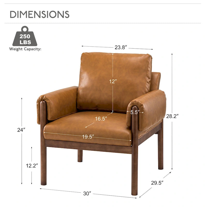 Comoda poltrona da soggiorno lucida con base in legno massello - Set da 2