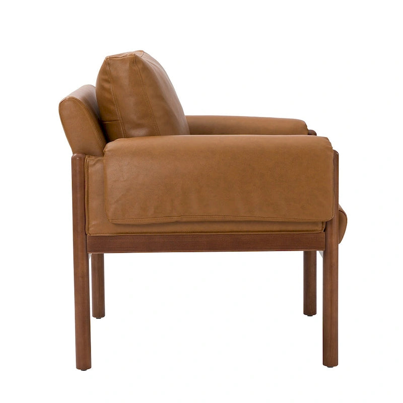 Comoda poltrona da soggiorno lucida con base in legno massello - Set da 2