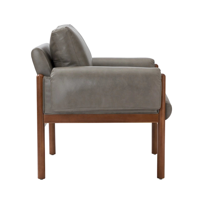 Comoda poltrona da soggiorno lucida con base in legno massello - Set da 2