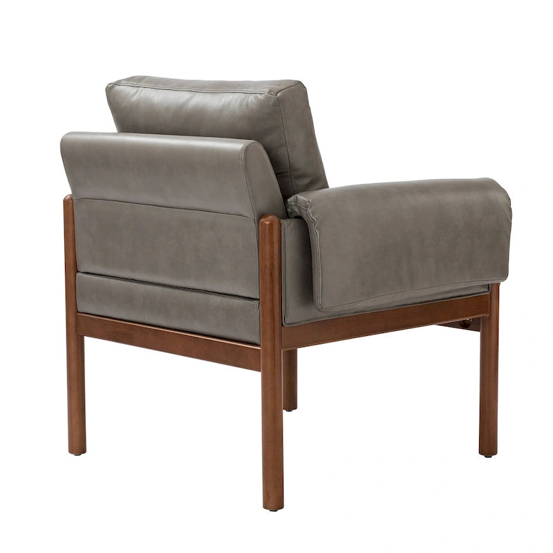 Comoda poltrona da soggiorno lucida con base in legno massello - Set da 2