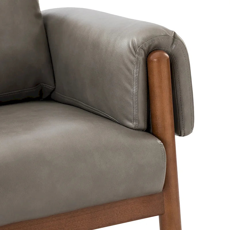 Comoda poltrona da soggiorno lucida con base in legno massello - Set da 2