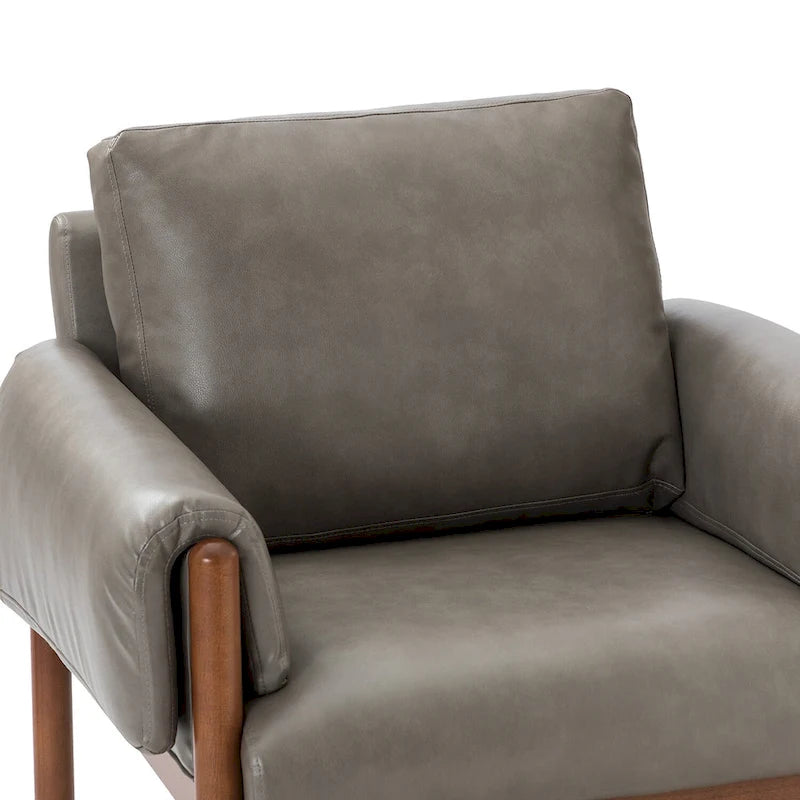 Comoda poltrona da soggiorno lucida con base in legno massello - Set da 2