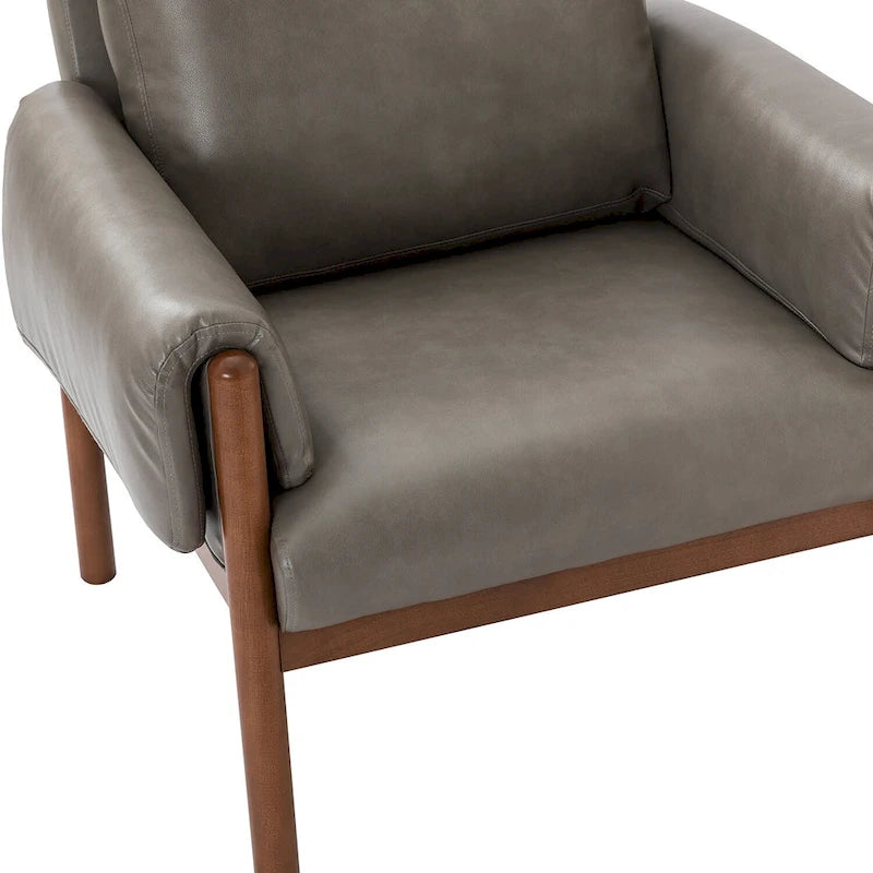 Comoda poltrona da soggiorno lucida con base in legno massello - Set da 2