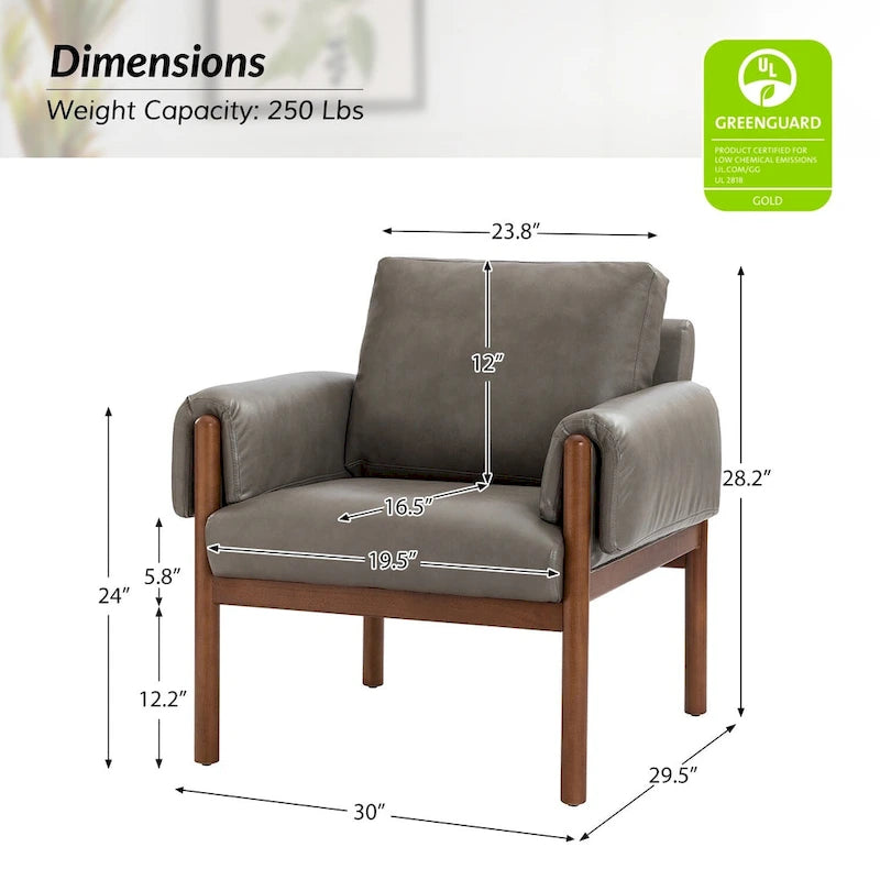 Comoda poltrona da soggiorno lucida con base in legno massello - Set da 2