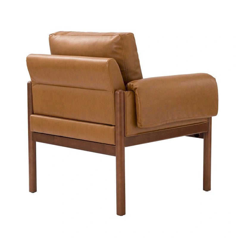 Comoda poltrona da soggiorno lucida con base in legno massello - Set da 2
