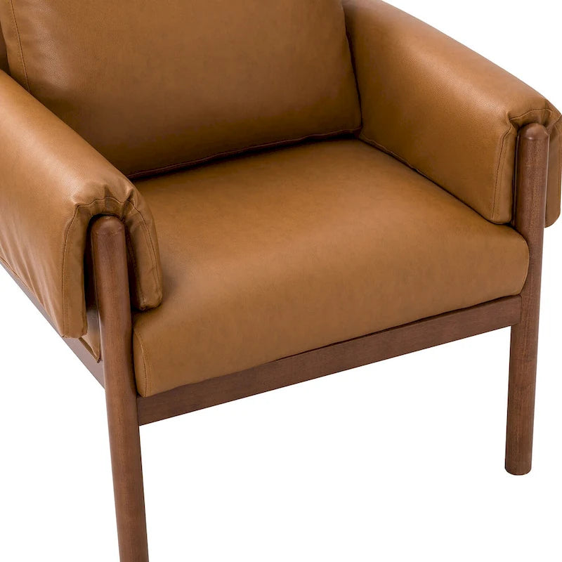 Comoda poltrona da soggiorno lucida con base in legno massello - Set da 2