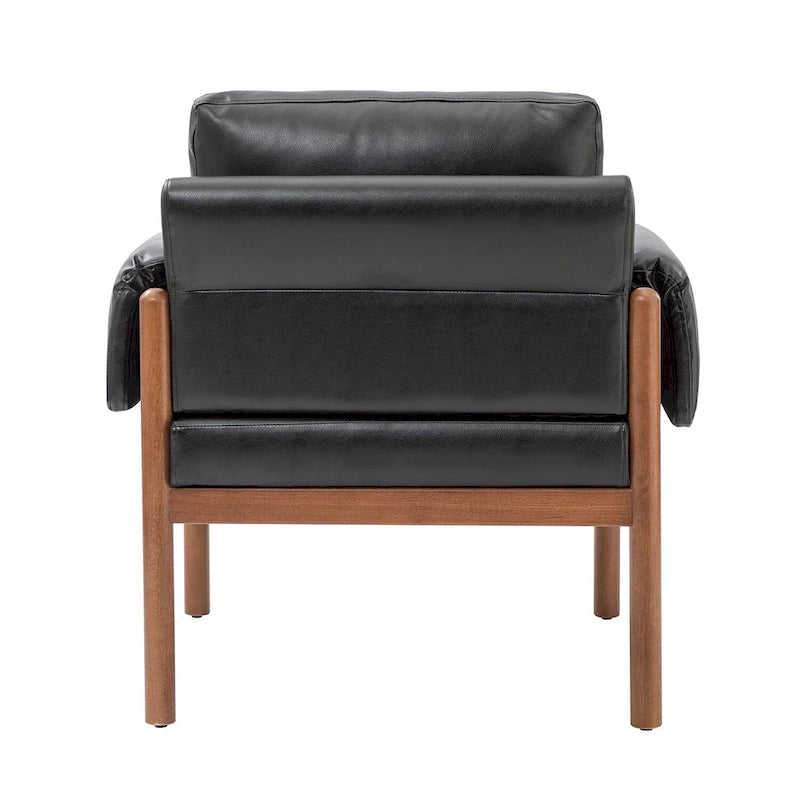 Comoda poltrona da soggiorno lucida con base in legno massello - Set da 2
