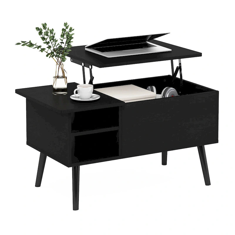 Tavolino ad Altezza Regolabile con Gambe in Legno