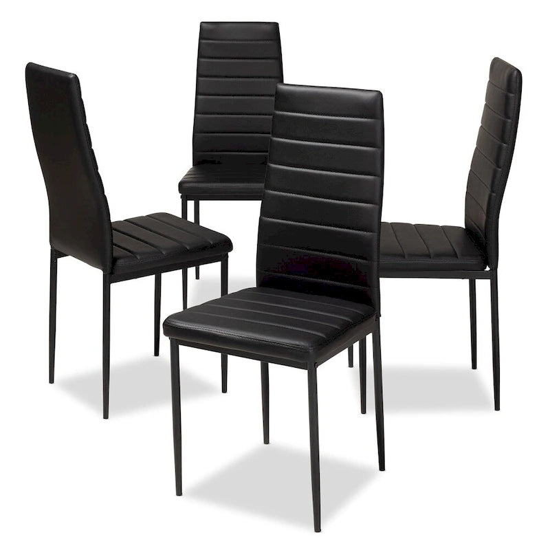 Set di 4 sedie da pranzo moderne in similpelle