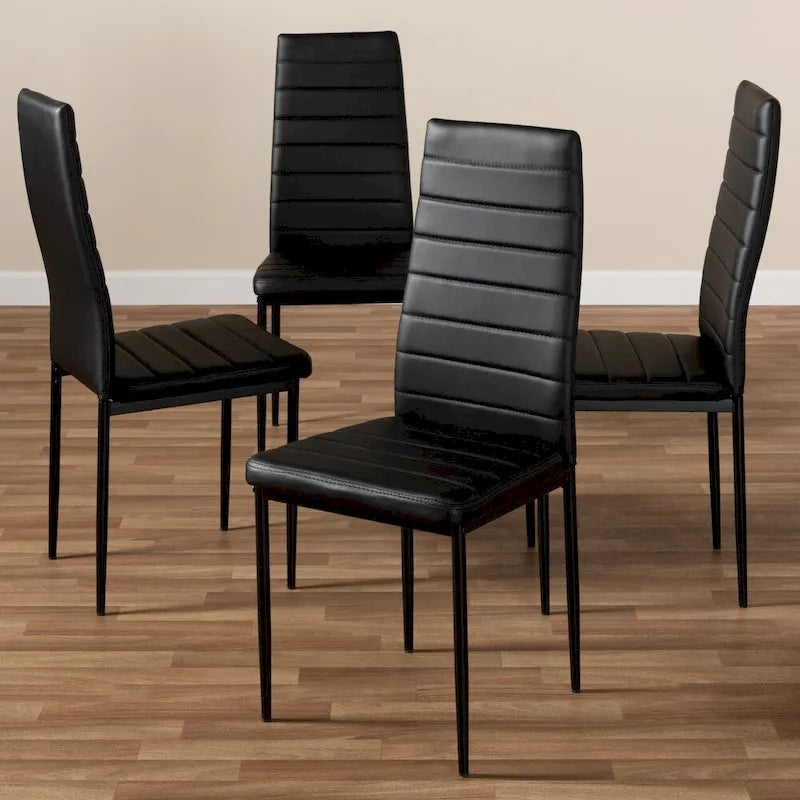 Set di 4 sedie da pranzo moderne in similpelle