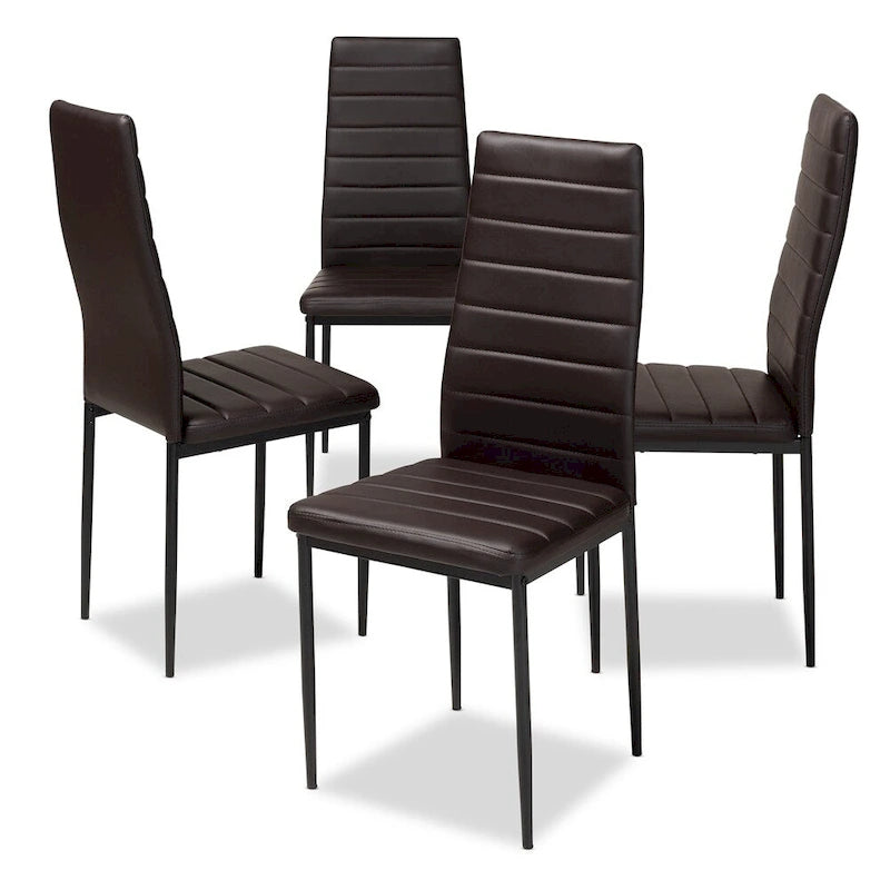 Set di 4 sedie da pranzo moderne in similpelle