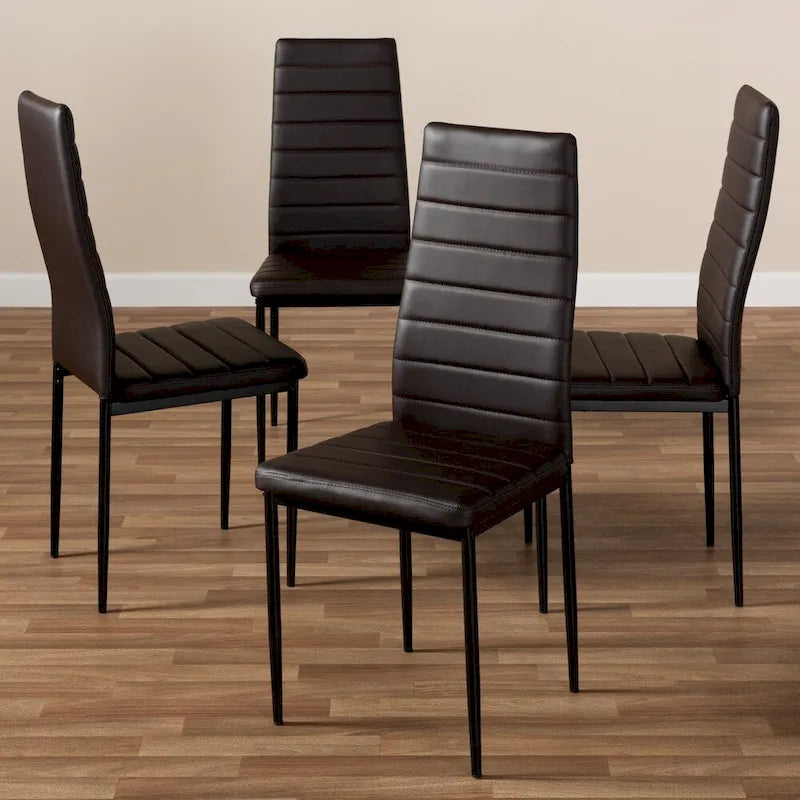 Set di 4 sedie da pranzo moderne in similpelle