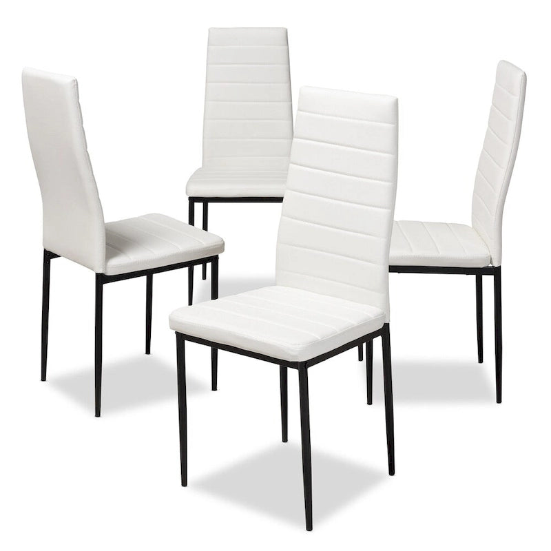 Set di 4 sedie da pranzo moderne in similpelle