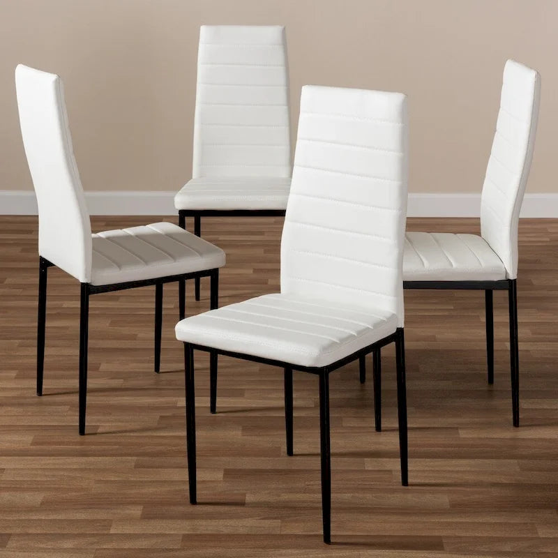 Set di 4 sedie da pranzo moderne in similpelle