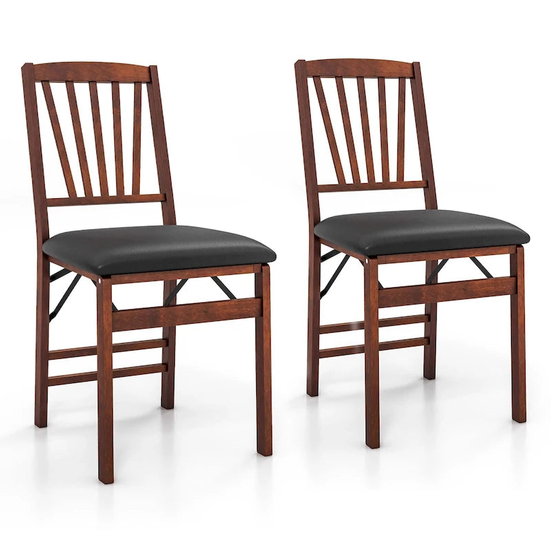 Set da 2 Sedie Pieghevoli da Pranzo Pieghevoli con Schienale Alto