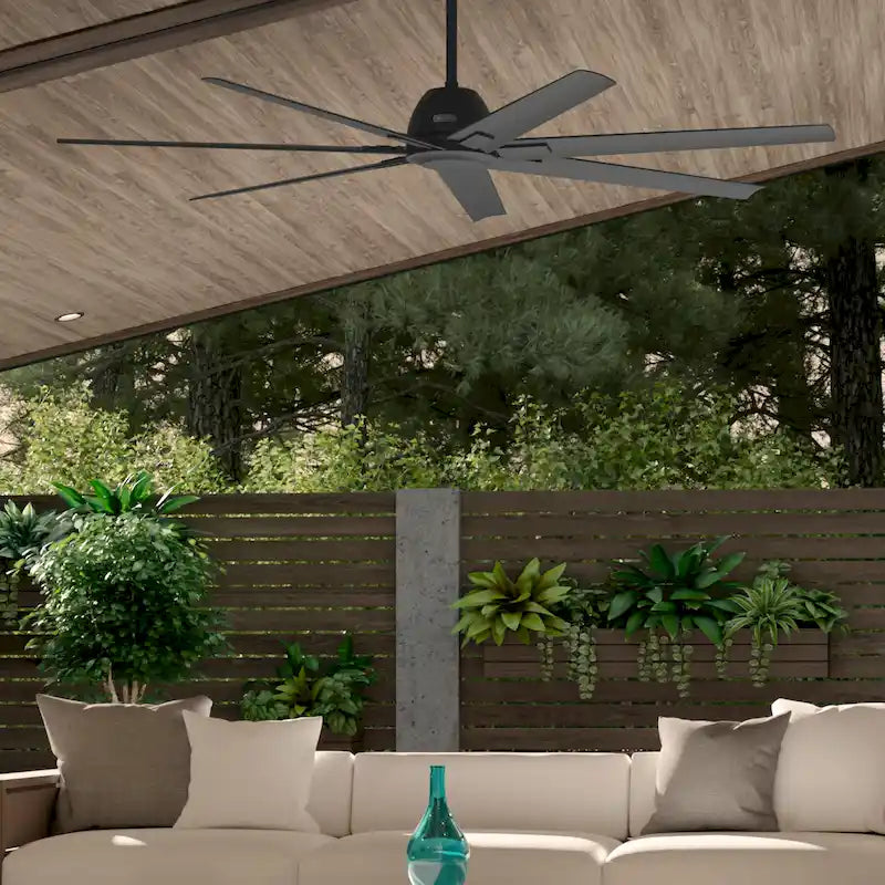 Ventilatore da soffitto da esterno Windmill da 72 pollici con controllo a parete - Adatto per ambienti umidi, stile industriale moderno, ENERGY STAR