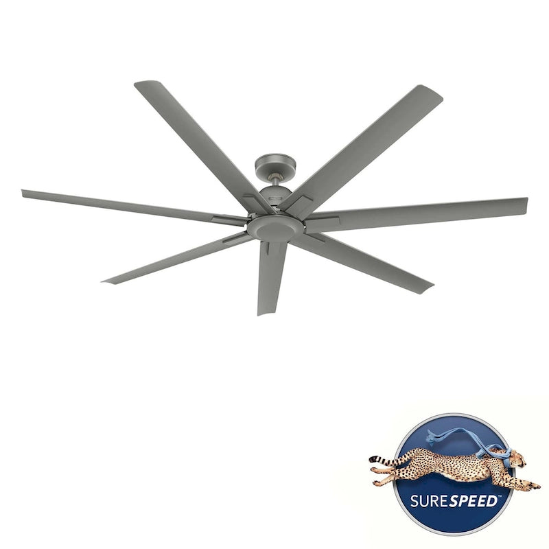 Ventilatore da soffitto da esterno Windmill da 72 pollici con controllo a parete - Adatto per ambienti umidi, stile industriale moderno, ENERGY STAR