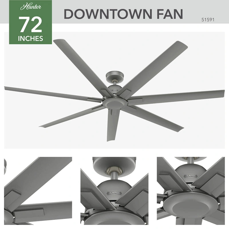 Ventilatore da soffitto da esterno Windmill da 72 pollici con controllo a parete - Adatto per ambienti umidi, stile industriale moderno, ENERGY STAR