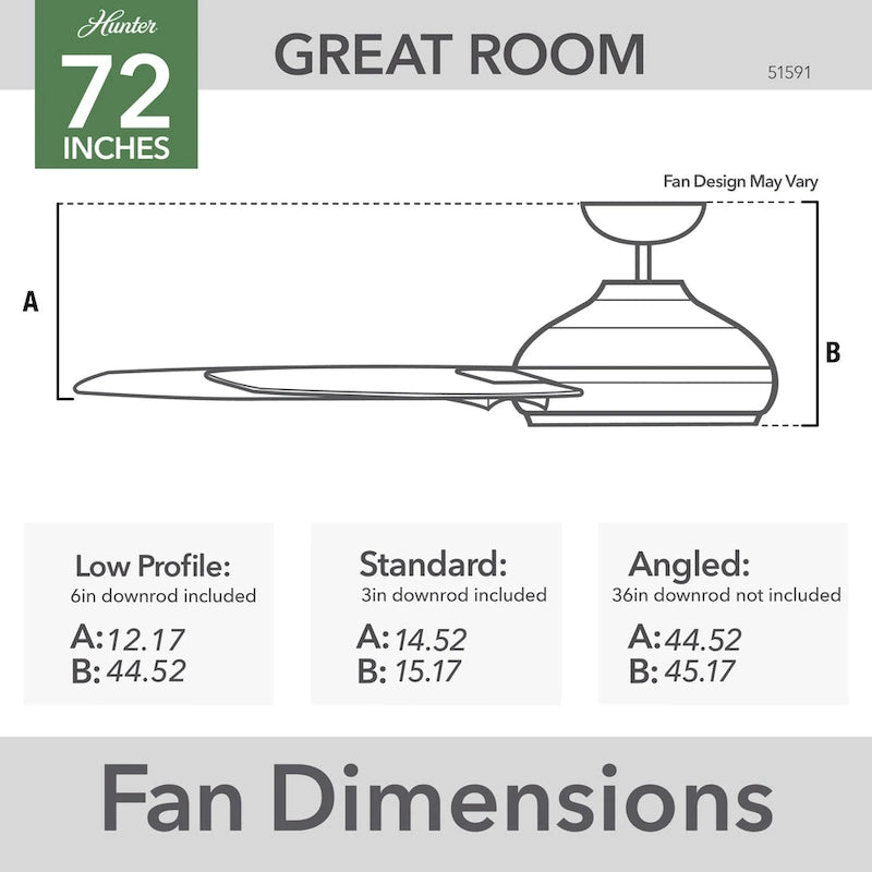 Ventilatore da soffitto da esterno Windmill da 72 pollici con controllo a parete - Adatto per ambienti umidi, stile industriale moderno, ENERGY STAR