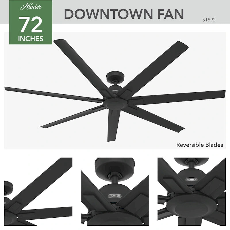 Ventilatore da soffitto da esterno Windmill da 72 pollici con controllo a parete - Adatto per ambienti umidi, stile industriale moderno, ENERGY STAR