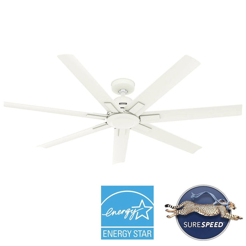 Ventilatore da soffitto da esterno Windmill da 72 pollici con controllo a parete - Adatto per ambienti umidi, stile industriale moderno, ENERGY STAR