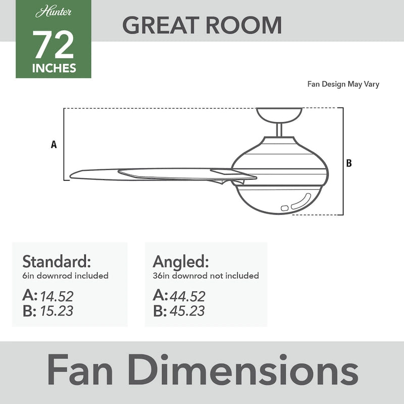 Ventilatore da soffitto da esterno Windmill da 72 pollici con controllo a parete - Adatto per ambienti umidi, stile industriale moderno, ENERGY STAR