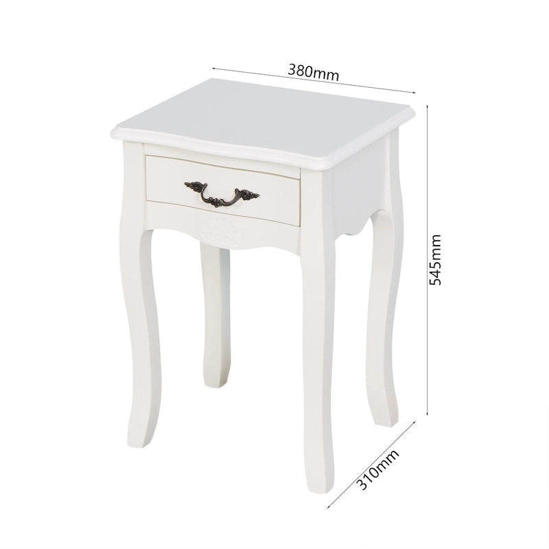 Tavolino da Bagno con Cassetto, a Terra, con 4 Gambe Curve