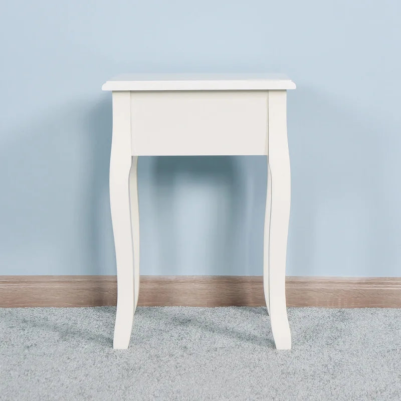 Tavolino da Bagno con Cassetto, a Terra, con 4 Gambe Curve