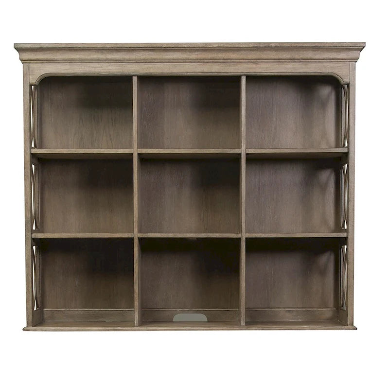 Credenza con Sopralzo Semplicemente Elegante nei Colori Bianco, Marrone e Tortora Melange