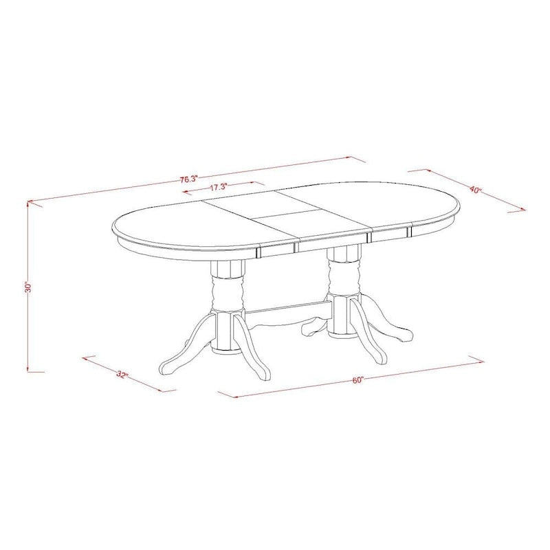 East West Furniture Set da 9 Pezzi con Tavolo Moderno, Include un Tavolo Ovale in Legno e 8 Sedie da Cucina, Quercia (Opzioni Seduta)