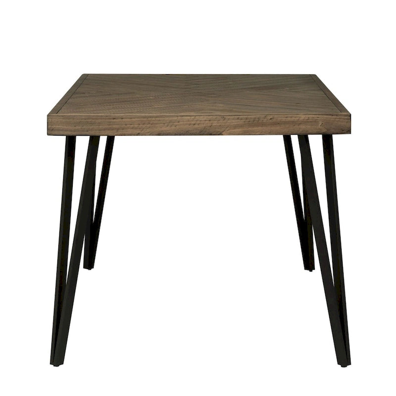 Tavolo con gambe rettangolari Rustic Caramel con venature a sega - Grigio