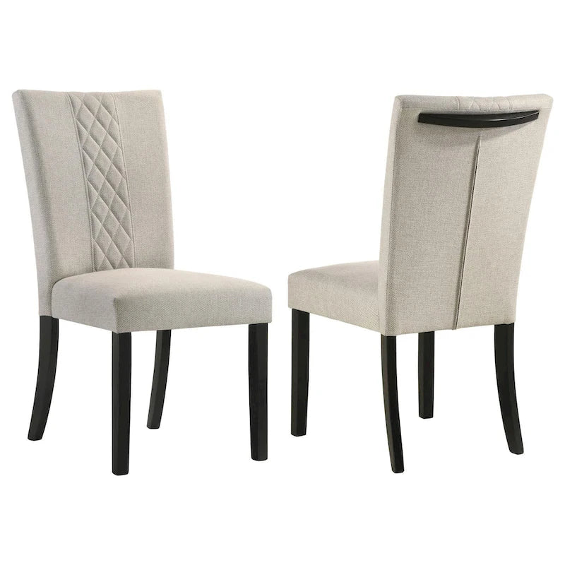 Sedie laterali imbottite Davidson beige e nere (set da 2)