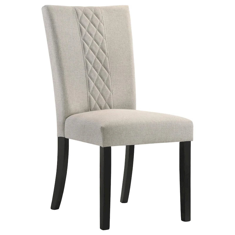 Sedie laterali imbottite Davidson beige e nere (set da 2)