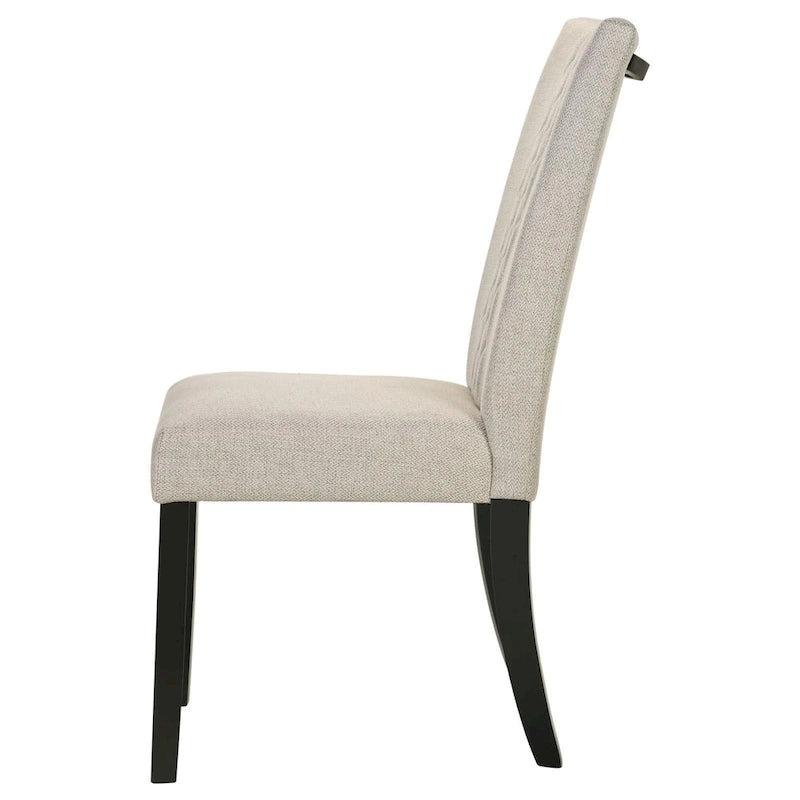 Sedie laterali imbottite Davidson beige e nere (set da 2)