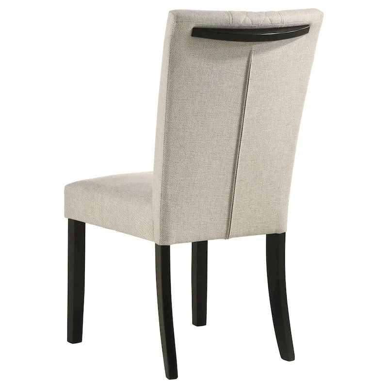 Sedie laterali imbottite Davidson beige e nere (set da 2)