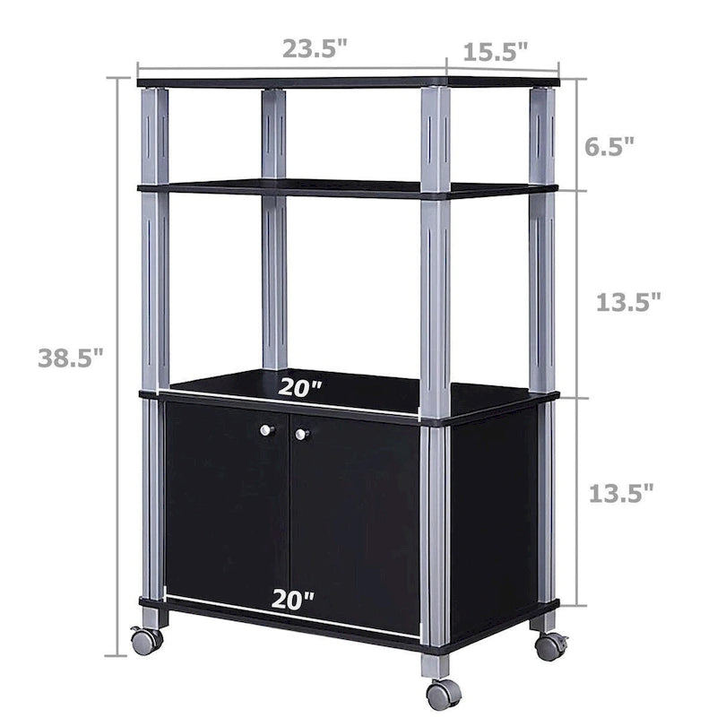 Supporto per microonde su ruote - 23,5 x 15,5 x 38,5 (L x P x A)
