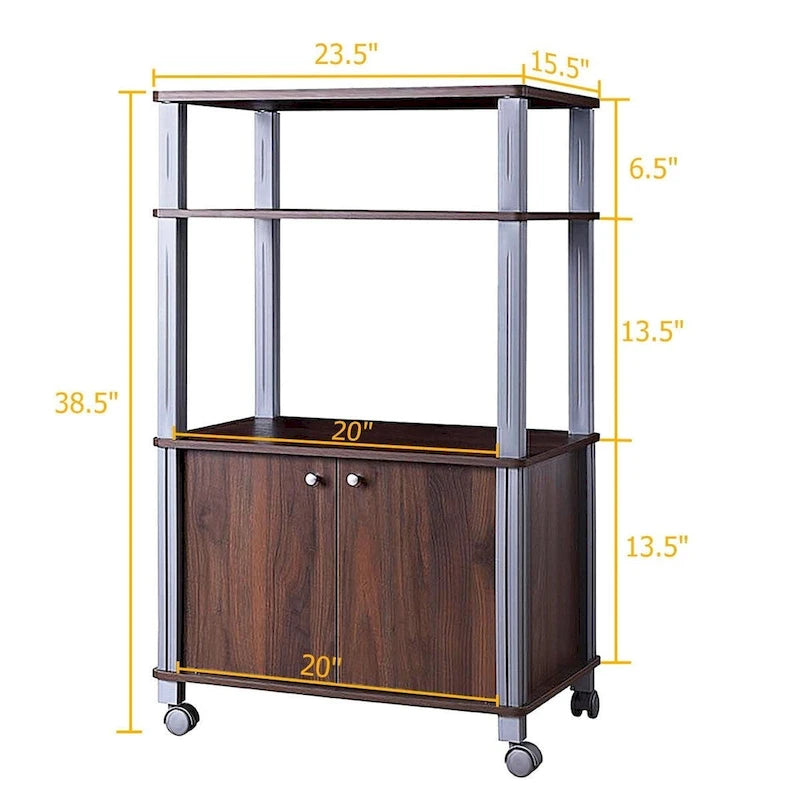 Supporto per microonde su ruote - 23,5 x 15,5 x 38,5 (L x P x A)