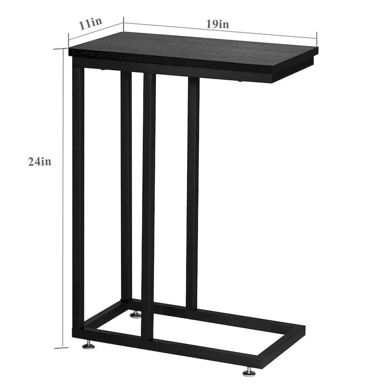 Tavolino a C Set da 2 – Piccolo Tavolino Laterale con Struttura in Metallo