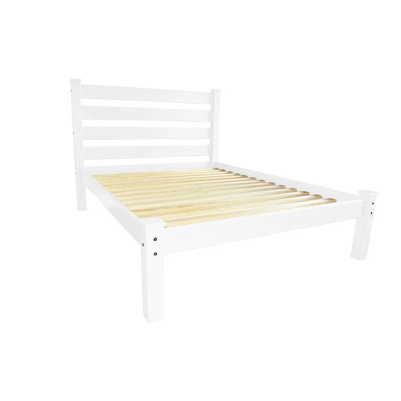 Letto a piattaforma matrimoniale in pino massello